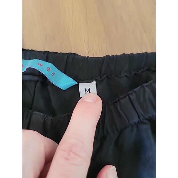 Johnny Was Black Shimmer Wide Leg Pants Sz M | Resort Luxe Boho - Picture 10 of 10